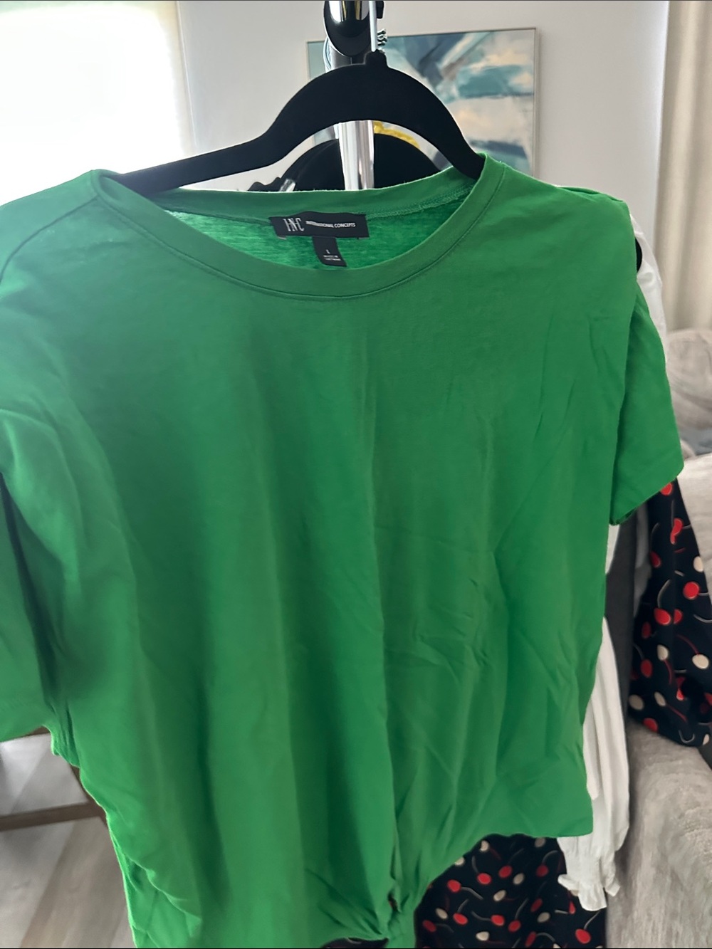 INC International Concepts Men's Bright Green Short Sleeve Crew Tee